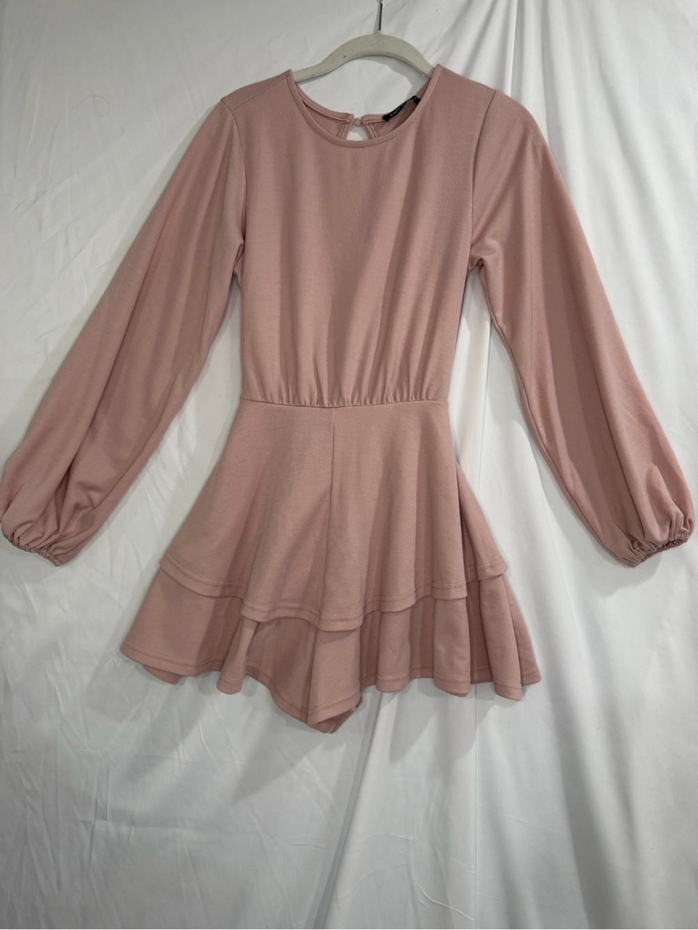 Amazon Blush Pink Long-Sleeve Romper Jumpsuit